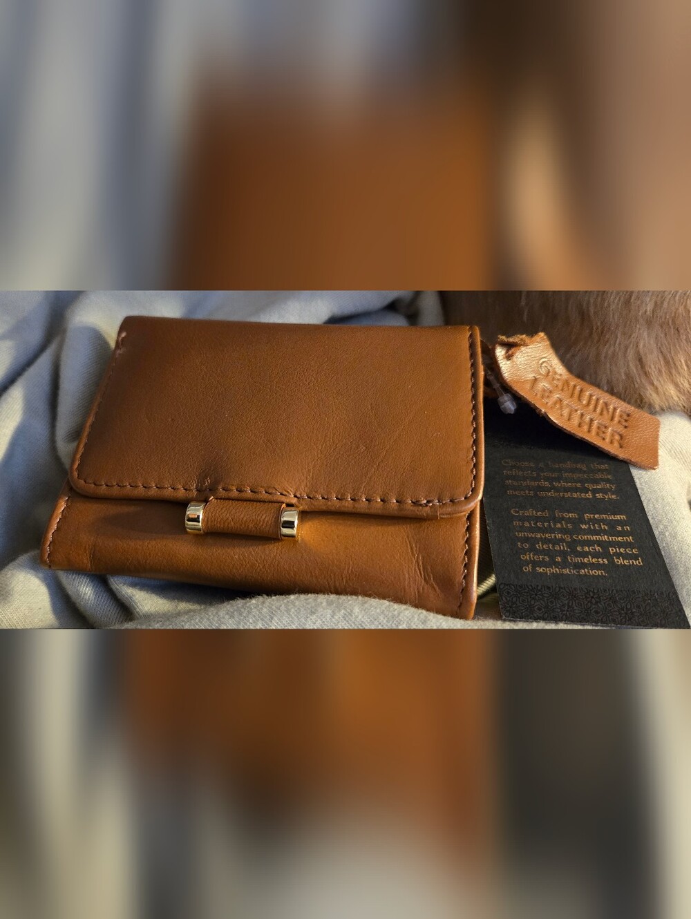 New Genuine Leather Compact Brown Wallet